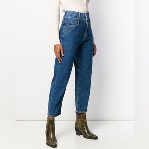 Sandro Double Waisted High Rise Blue Jeans
